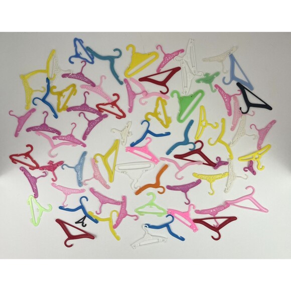 Barbie Other - Vintage Barbie Hangers Assorted Sizes Colors‎ Styles 69 Pieces